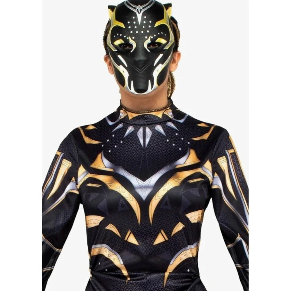MARVEL Wakanda Forever Black Panther Jumpsuit Mask Costume Adult S‎ (4-6) NEW - Picture 4 of 8